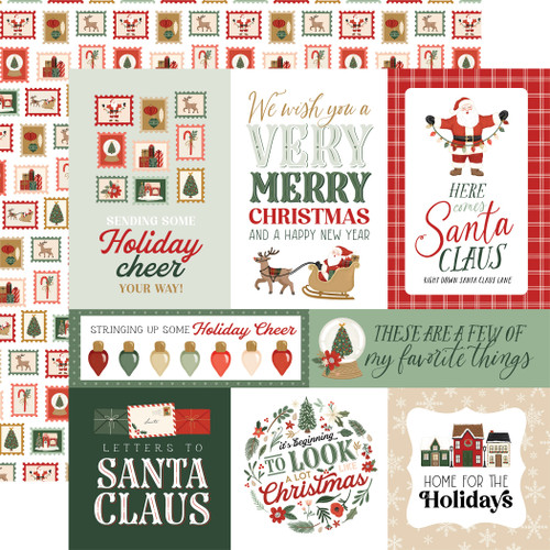 25 Pack - Christmas Village Double-Sided Cardstock 12"X12"-Merry Journaling Cards - 5A0033KZ-1H57Y - 810192593224