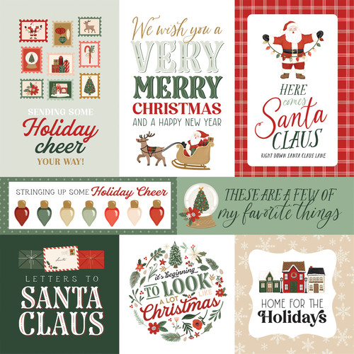 25 Pack - Christmas Village Double-Sided Cardstock 12"X12"-Merry Journaling Cards - 5A0033KZ-1H57Y