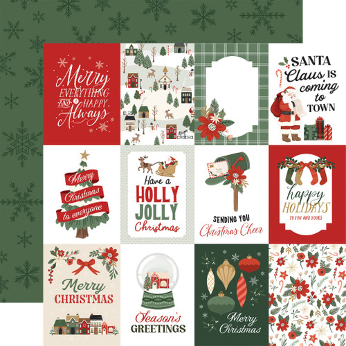 25 Pack - Christmas Village Double-Sided Cardstock 12"X12"-3X4 Journaling - 5A0033KZ-1H585 - 810192593163