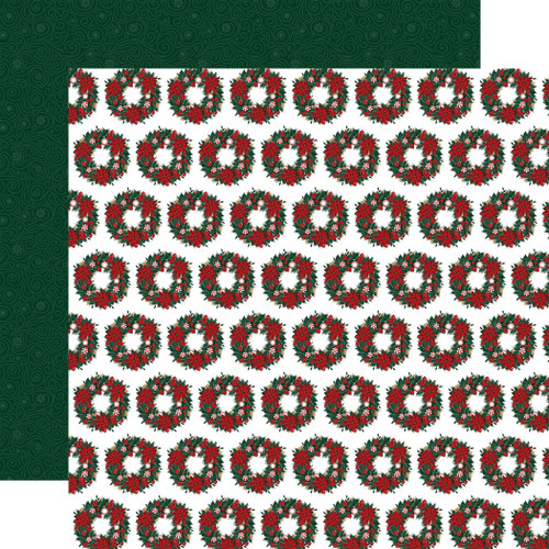25 Pack - Santa Claus Double-Sided Cardstock 12"X12"-Season's Greetings Wreath - 5A0033PT-1H5G8 - 810192595716