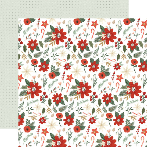 25 Pack - Christmas Village Double-Sided Cardstock 12"X12"-Verry Merry Floral - 5A0033KZ-1H58H - 810192593217