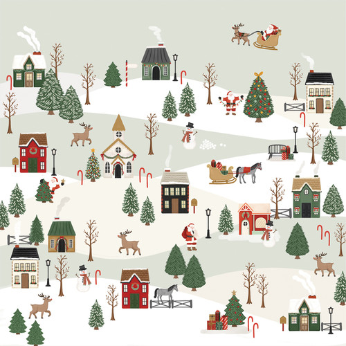 25 Pack - Christmas Village Double-Sided Cardstock 12"X12"-Christmas Village - 5A0033KZ-1H584