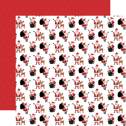 25 Pack - Christmas Express Double-Sided Cardstock 12"X12"-Santa And Rudolph - 5A0033F2-1H51T - 810192592197