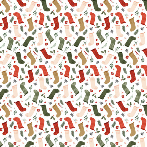 25 Pack - Christmas Village Double-Sided Cardstock 12"X12"-Joyful Stockings - 5A0033KZ-1H58C