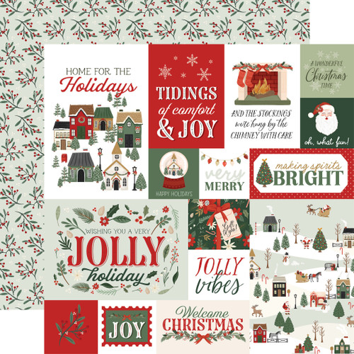 25 Pack - Christmas Village Double-Sided Cardstock 12"X12"-Multi Journaling Cards - 5A0033KZ-1H58J - 810192593194