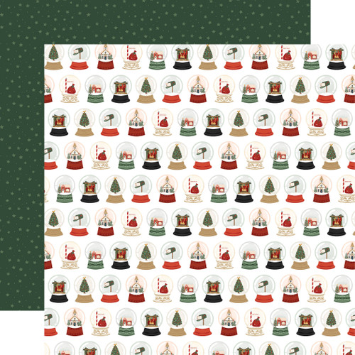 25 Pack - Christmas Village Double-Sided Cardstock 12"X12"-Christmas Snowglobes - 5A0033KZ-1H58R - 810192593187