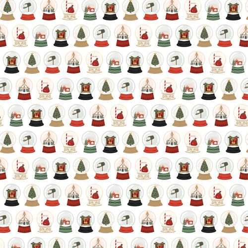 25 Pack - Christmas Village Double-Sided Cardstock 12"X12"-Christmas Snowglobes - 5A0033KZ-1H58R