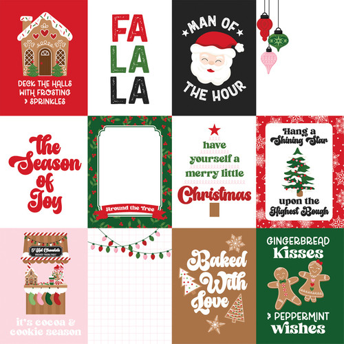 25 Pack - Santa's Christmas Delivery Double-Sided Cardstock 12"X12"-3X4 Journaling Cards - 5A0033MC-1H5C3