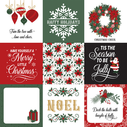 25 Pack - Santa Claus Double-Sided Cardstock 12"X12"-4X4 Journaling Cards - 5A0033PT-1H5C9