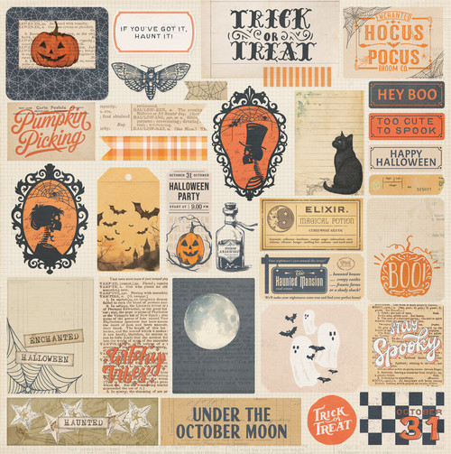 25 Pack - Halloween Junque Double-Sided Cardstock 12"X12"-October Moon - 5A00347D-1H5XQ