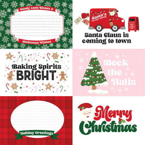 25 Pack - Santa's Christmas Delivery Double-Sided Cardstock 12"X12"-6X4 Journaling Cards - 5A0033MC-1H5F6