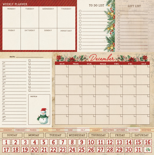 25 Pack - Christmas Junque Double-Sided Cardstock 12"X12"-December - 5A00347L-1H5YD