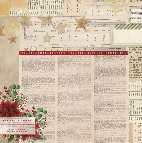 25 Pack - Christmas Junque Double-Sided Cardstock 12"X12"-Mrs. Claus Bakery - 5A00347L-1H5Y5