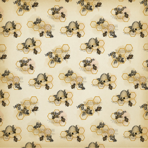 25 Pack - Honey Bee Double-Sided Cardstock 12"X12"-Honeycomb Clusters - 5A0033HW-1H56Q
