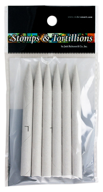 6 Pack - Jack Richeson 6/Pkg Tortillons Large-3/8" X 3-5/8" - 5A00372V-1H839 - 717304962742