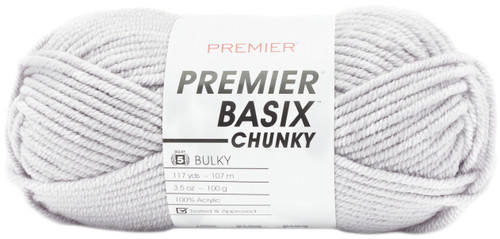 3 Pack - Premier Basix Chunky Yarn-Light Grey - 1145-23 - 847652094434