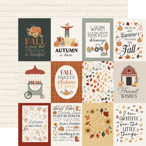 25 Pack - It's Autumn Double-Sided Cardstock 12"X12"-3X4 Journaling - 5A0033FR-1H553 - 810192595280