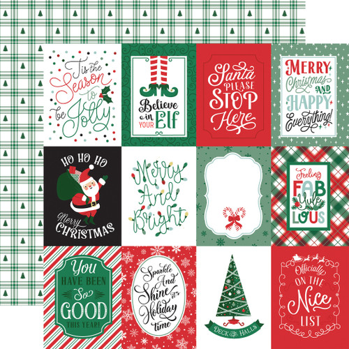 25 Pack - Christmas Express Double-Sided Cardstock 12"X12"-3X4 Journaling Cards - 5A0033F2-1H539 - 810192592203