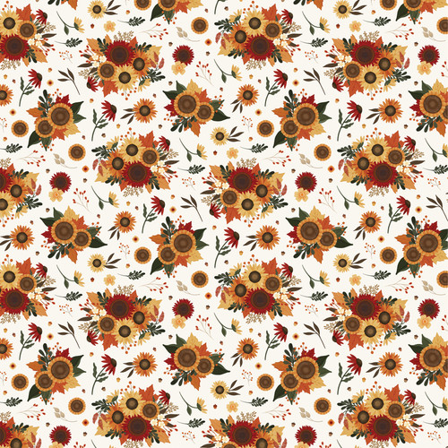 25 Pack - Americana Double-Sided Cardstock 12"X12"-Fall Flower Bunches - 5A0033GQ-1H55L