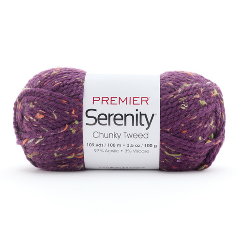 3 Pack - Premier Serenity Chunky Tweed Yarn-Eggplant - DN900-1H7SR - 840166859766