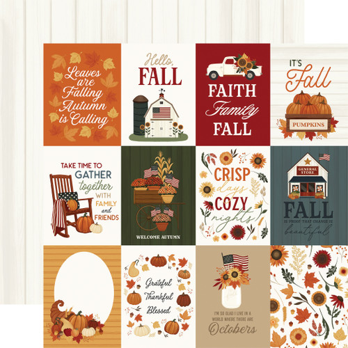 25 Pack - Americana Double-Sided Cardstock 12"X12"-3X4 Journaling - 5A0033GQ-1H55T - 810192596003