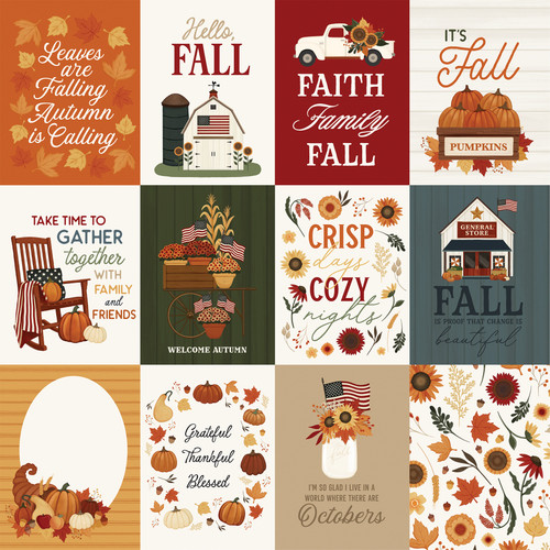 25 Pack - Americana Double-Sided Cardstock 12"X12"-3X4 Journaling - 5A0033GQ-1H55T