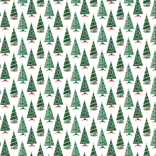 25 Pack - Christmas Express Double-Sided Cardstock 12"X12"-Decorated Trees - 5A0033F2-1H52F