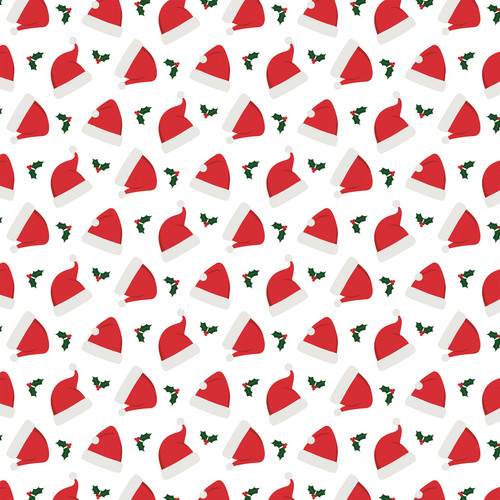 25 Pack - Christmas Express Double-Sided Cardstock 12"X12"-Santa Claus Hats - 5A0033F2-1H53J