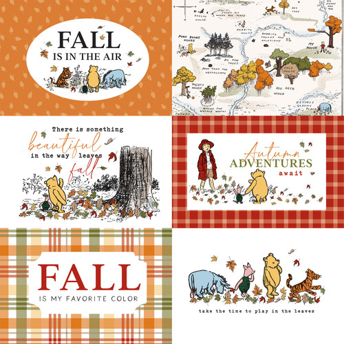 25 Pack - Winnie The Pooh Autumn Double-Sided Cardstock 12"X12"-6X4 Journaling Cards - 5A0033BQ-1H51Q