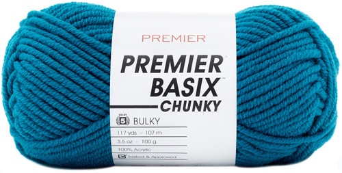 3 Pack - Premier Basix Chunky Yarn-Teal - 1145-32 - 847652094526