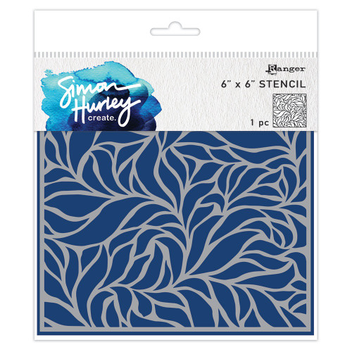 Simon Hurley create. Stencil 6"X6"-Lush Leaves - 5A00396S-1H8BQ - 789541091738