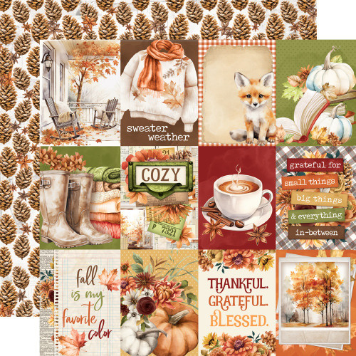 25 Pack - Simple Vintage Autumn Breeze Double-Sided Cardstock 12"X12"-3X4 Elements - 5A00328C-1H3Y1 - 810150779677 25 Pack - Simple Vintage Autumn Breeze Double-Sided Cardstock 12"X12"-3X4 Elements - 5A00328C-1H3Y1 - 810150779677
