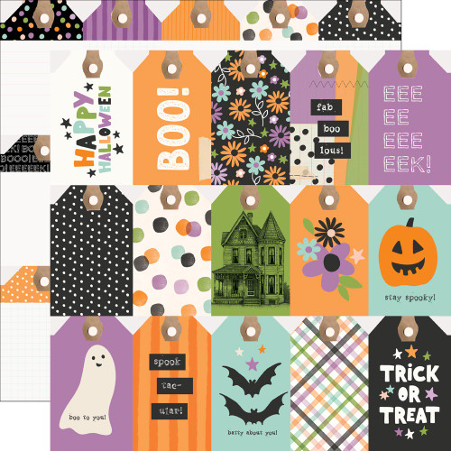 25 Pack - Spooky Things Double-Sided Cardstock 12"X12"-Tag Elements - 5A003297-1H3Y9 - 810150779141