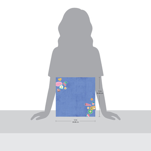 25 Pack - Pebbles Patterned Double-Sided Cardstock 12"X12"-Patches, Cool Girl - PBCG12-27658