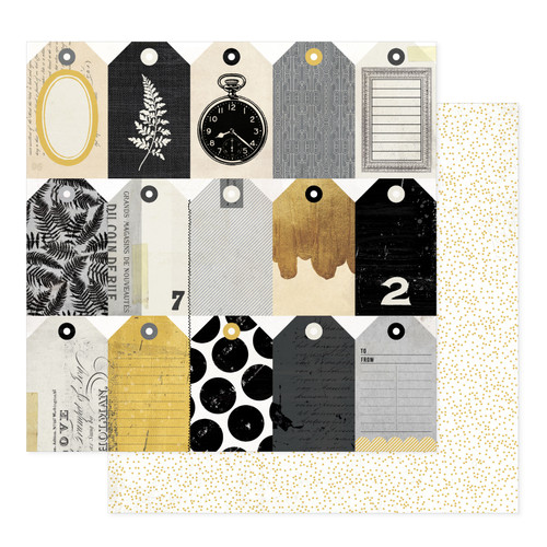 25 Pack - Bo Bunny Charmed Chronicles Double-Sided Cardstock 12"X12"-Timekeeper - A500263S-G18XB - 765468077147