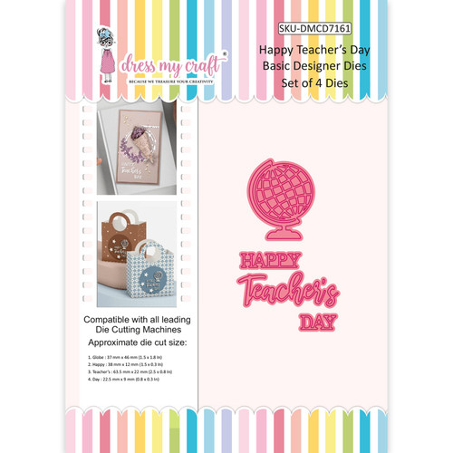3 Pack - Dress My Craft Basic Designer Dies-Happy Teacher's Day - 5A00398S-1H8F4 - 194186023929