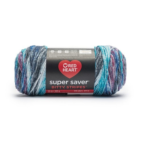 2 Pack - Red Heart Super Saver Bitty Stripes-Stripes Galaxy - 5A002X8Q-1H8D3 - 073650080845