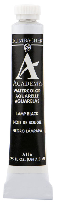 6 Pack - Grumbacher Academy Watercolor Lamp 7.5ml-Black - 5A00378R-1H892 - 014173350817