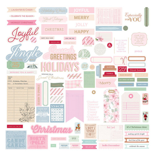 3 Pack - Spellbinders Rosie's Studio Cardstock Diecut Ephemera-Peppermint Twist Sentiments - 5A0039B6-1H8HK