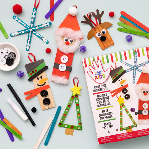 Colorbok Kids Christmas Holiday Ornament Kit-Popsicle Stick - 5A0039DT-1H8M7