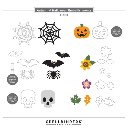 Spellbinders Embellishments Etched Dies by Sandi MacIver-Autumn & Halloween - 5A0039C6-1H8HJ Spellbinders Embellishments Etched Dies by Sandi MacIver-Autumn & Halloween - 5A0039C6-1H8HJ