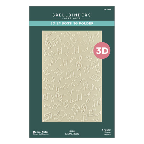 Spellbinders 3D Embossing Folder by Bibi Cameron-Musical Notes - 5A0039BN-1H8GK - 810176105191