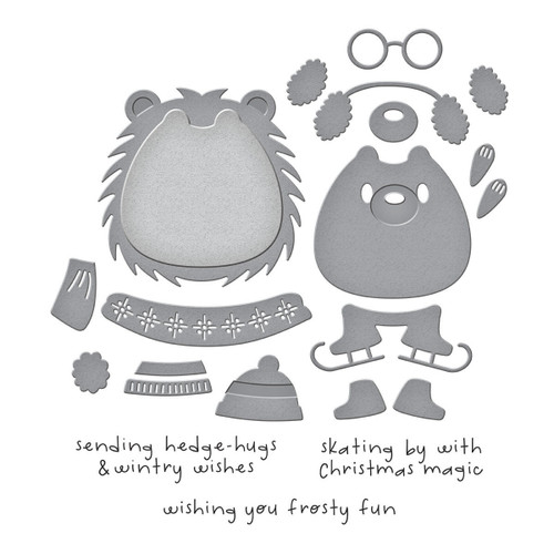 Spellbinders Merry Mischief Clear Stamp & Die Set-Hedge-Hugs - 5A0039B5-1H8GN Spellbinders Merry Mischief Clear Stamp & Die Set-Hedge-Hugs - 5A0039B5-1H8GN