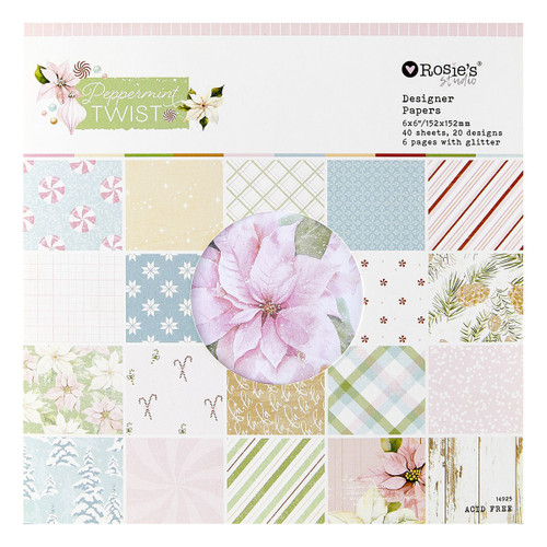 Spellbinders Rosie's Studio 6x6" Designer Paper Pad-Peppermint Twist - 5A0039BH-1H8H9 - 9420041690830 Spellbinders Rosie's Studio 6x6" Designer Paper Pad-Peppermint Twist - 5A0039BH-1H8H9 - 9420041690830