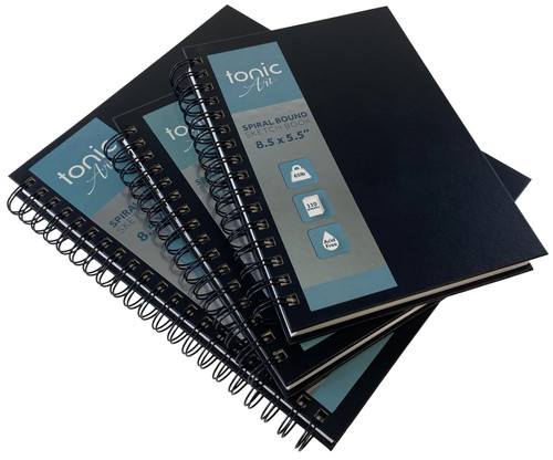 Tonic-Art Spiral Hardcover Sketchbook 5.5"X8.5"-65lb, 110 Sheet - 5A0023G9-1G6GY Tonic-Art Spiral Hardcover Sketchbook 5.5"X8.5"-65lb, 110 Sheet - 5A0023G9-1G6GY