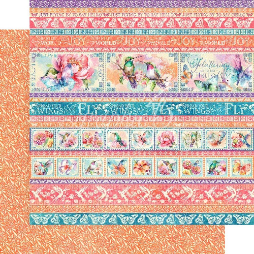 15 Pack - Flight Of Fancy Double-Sided Cardstock 12"X12"-Flying By To Say Hello - 5A00244P-1G7FP - 810070165871