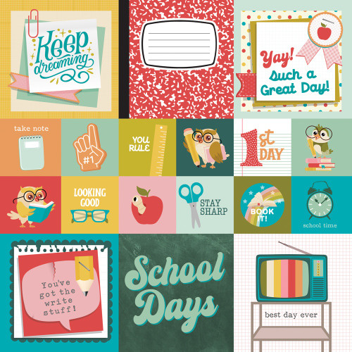 25 Pack - Book Fair Double-Sided Cardstock 12"X12"-2X2/4X4 Elements - 5A002WX4-1GXS8