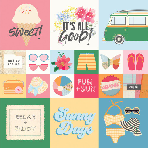 25 Pack - Sunny Days Double-Sided Cardstock 12"X12"-2X2/4X4 Elements - 5A002WXR-1GXSW 25 Pack - Sunny Days Double-Sided Cardstock 12"X12"-2X2/4X4 Elements - 5A002WXR-1GXSW