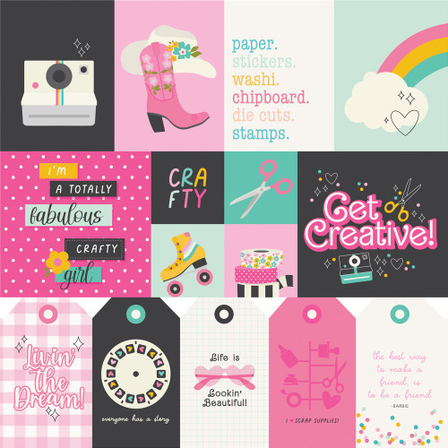 25 Pack - Simple Stories Crafty Babe Double-Sided Cardstock 12"X12"-Elements 1 - 5A002WXT-1GXT1 25 Pack - Simple Stories Crafty Babe Double-Sided Cardstock 12"X12"-Elements 1 - 5A002WXT-1GXT1