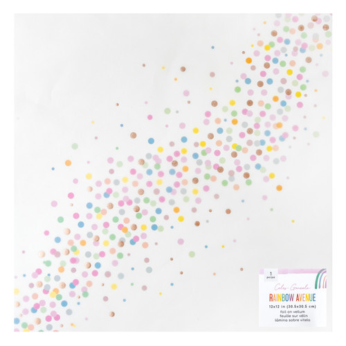 15 Pack - American Crafts Rainbow Avenue Specialty Paper 12"X12"-Vellum W/Rose Gold Foil - 34025881 - 765468075808